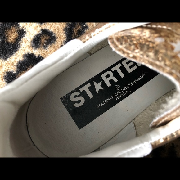 Golden Goose Starter Gold Glitter Sneakers Sz36 - Picture 4 of 5